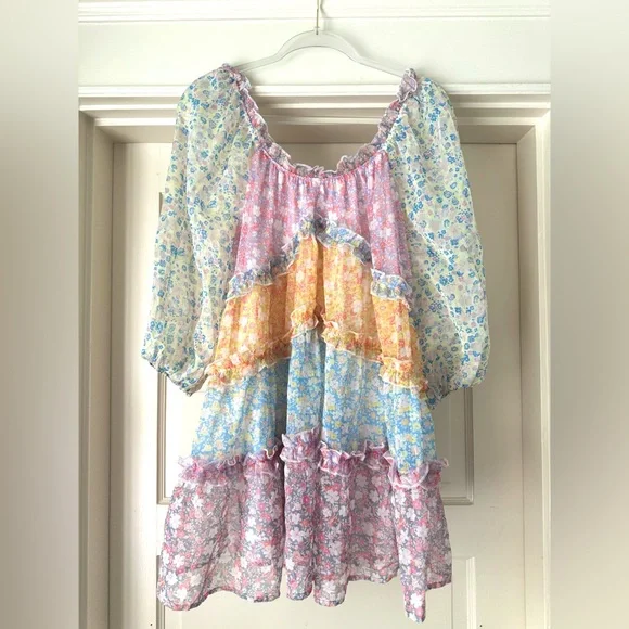 pastel babydoll dress Sugar Thrillz Puff Sleeve Babydoll Dress